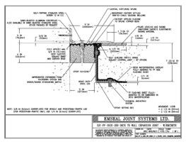Expansion Joint Details: SJS-FP Deck-to-Wall Plaza Deck Expansion Joint with Emcrete EMSEAL
