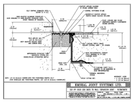 SJS_FP_5_220_DW_CONC_1-4_PLATE_LONG_CHAMFER_EMCRETE Deck to Wall Expansion Joint with Emcrete