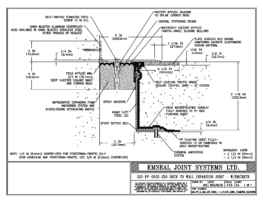 Expansion Joint Details: SJS-FP Deck-to-Wall Plaza Deck Expansion Joint with Emcrete EMSEAL