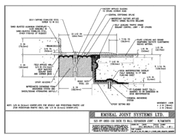 SJS_FP_6_130_DW_CONC_3-8_PLATE_LONG_CHAMFER_EMCRETE Deck to Wall Expansion Joint with Emcrete