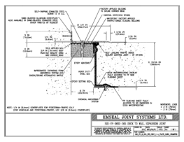 SJS_FP_6_305_DW_CONC_1-4_PLATE_LONG_CHAMFER Deck to Wall Expansion Joint