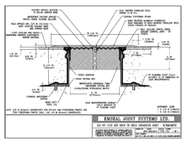 Expansion Joint Details: SJS-FP Deck-to-Deck Plaza Deck Expansion Joint with Emcrete EMSEAL