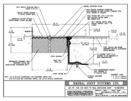 SJS-FP_11_220_DW_CONC_1-4_PLATE_LONG_CHAMFER_EMCRETE Deck to Wall Expansion Joint with Emcrete