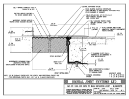 SJS-FP_11_220_DW_CONC_3-8_PLATE_LONG_CHAMFER_EMCRETE Deck to Wall Expansion Joint with Emcrete