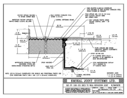 SJS-FP_11_255_DW_CONC_3-8_PLATE_LONG_CHAMFER_EMCRETE Deck to Wall Expansion Joint with Emcrete