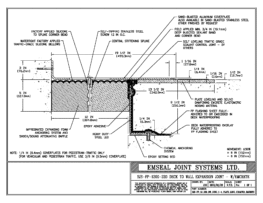 Expansion Joint Details: SJS-FP Deck-to-Wall Plaza Deck Expansion Joint with Emcrete EMSEAL