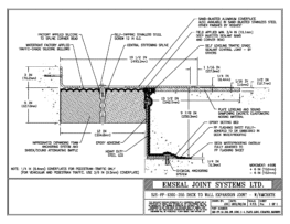 SJS-FP_12_255_DW_CONC_1-4_PLATE_LONG_CHAMFER_EMCRETE Deck to Wall Expansion Joint with Emcrete