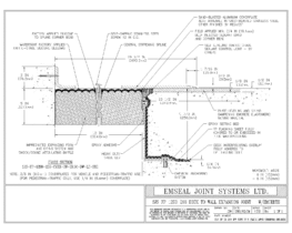 Expansion Joint Details: SJS-FP Deck-to-Wall Plaza Deck Expansion Joint with Emcrete EMSEAL