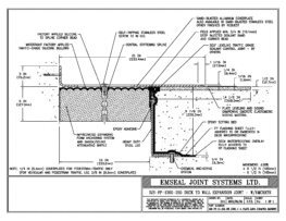 SJS-FP_13_255_DW_CONC_1-4_PLATE_LONG_CHAMFER_EMCRETE Deck to Wall Expansion Joint with Emcrete