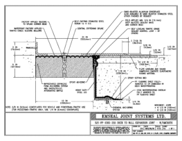 SJS-FP_13_255_DW_CONC_3-8_PLATE_LONG_CHAMFER_EMCRETE Deck to Wall Expansion Joint with Emcrete