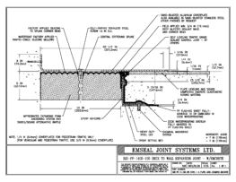 SJS-FP_14_150_DW_CONC_1-4_PLATE_LONG_CHAMFER_EMCRETE Deck to Wall Expansion Joint with Emcrete