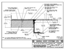 SJS-FP_14_220_DW_CONC_1-4_PLATE_LONG_CHAMFER_EMCRETE Deck to Wall Expansion Joint with Emcrete