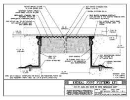 SJS-FP_14_235_DW_CONC_1-4_PLATE_LONG_CHAMFER_EMCRETE Deck to Wall Expansion Joint with Emcrete