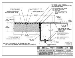 SJS-FP_14_255_DW_CONC_1-4_PLATE_LONG_CHAMFER_EMCRETE Deck to Wall Expansion Joint with Emcrete