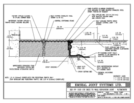 Expansion Joint Details: SJS-FP Deck-to-Wall Plaza Deck Expansion Joint with Emcrete EMSEAL