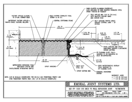 SJS-FP_15_130_DW_CONC_3-8_PLATE_LONG_CHAMFER_EMCRETE Deck to Wall Expansion Joint with Emcrete