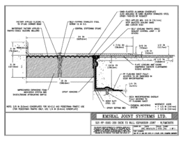 Expansion Joint Details: SJS-FP Deck-to-Wall Plaza Deck Expansion Joint with Emcrete EMSEAL