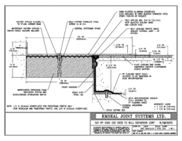 SJS-FP_15_220_DW_CONC_1-4_PLATE_LONG_CHAMFER_EMCRETE Deck to Wall Expansion Joint with Emcrete