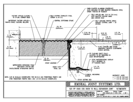 SJS-FP_15_235_DW_CONC_3-8_PLATE_LONG_CHAMFER_EMCRETE Deck to Wall Expansion Joint with Emcrete