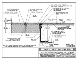 SJS-FP_15_255_DW_CONC_3-8_PLATE_LONG_CHAMFER_EMCRETE Deck to Wall Expansion Joint with Emcrete