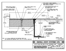 SJS-FP_15_290_DW_CONC_1-4_PLATE_LONG_CHAMFER_EMCRETE Deck to Wall Expansion Joint with Emcrete