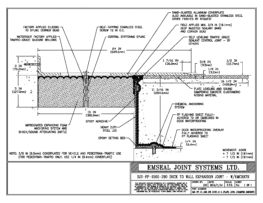 SJS-FP_15_290_DW_CONC_3-8_PLATE_LONG_CHAMFER_EMCRETE Deck to Wall Expansion Joint with Emcrete