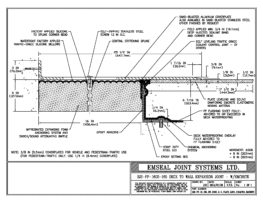 SJS-FP_16_165_DW_CONC_3-8_PLATE_LONG_CHAMFER_EMCRETE Deck to Wall Expansion Joint with Emcrete