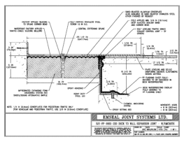 SJS-FP_16_220_DW_CONC_1-4_PLATE_LONG_CHAMFER_EMCRETE Deck to Wall Expansion Joint with Emcrete