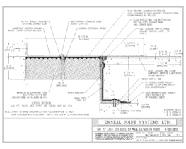 SJS-FP_16_255_DW_CONC_1-4_PLATE_LONG_CHAMFER_EMCRETE Deck to Wall Expansion Joint with Emcrete