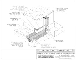 Expansion Joint Details: Thermaflex TCR System Deck to Wall Boot Termination with Seismic Colorseal EMSEAL