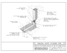 Expansion Joint Details: Thermaflex TM System Surface Mounted Gland with 45 Degree End Cap to Seismic Colorseal EMSEAL