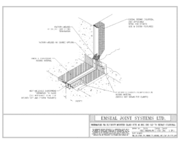 Expansion Joint Details: Thermaflex TM System Blockout Mounted Gland with 45 Degree End Cap to Seismic Colorseal EMSEAL