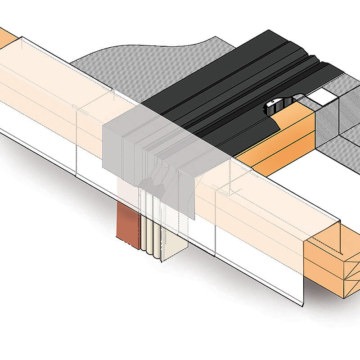 Roof to wall expansion joint transition 3-D model - RoofJoint by Emseal