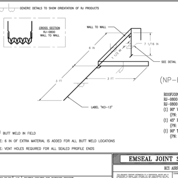 Roof to wall expansion joint detail by EMSEAL Joint Systems, LTD