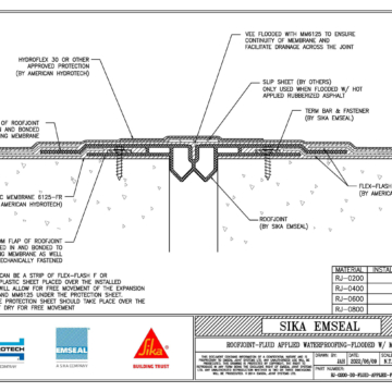 Hydrotech MM6125 Waterproofing/Roofing Membrane with RoofJoint Expansion Joint from Emseal