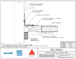 Sika Sarnafil Roofing Membrane and Fire Rated DFR and RoofJoint Expansion Joint Detail from Sika Emseal