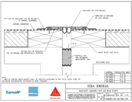 Sika Sarnafil Roofing Membrane and Fire Rated DFR and RoofJoint Expansion Joint Detail from Sika Emseal