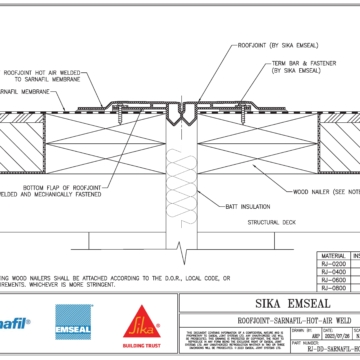 Sika Sarnafil Roofing Membrane and RoofJoint Expansion Joint Detail from Sika Emseal