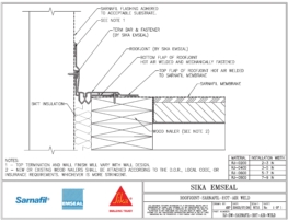 Sika Sarnafil Roofing Membrane and RoofJoint Roof to Wall Expansion Joint Detail from Sika Emseal