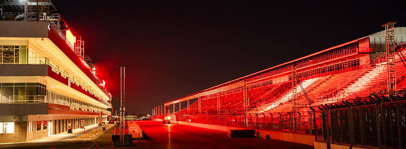 F1 Formula One paddock building for the Las Vegas Gran Prix uses building envelope expansion joints from Sika Emseal