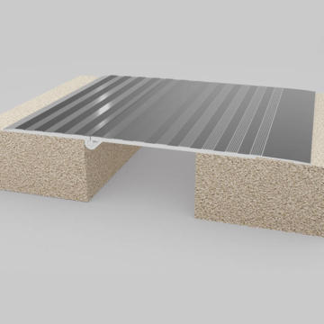 Wabo®HingeMount (HDH) interior floor surface mounted hinged expansion joint coverplate system for uneven floor/deck heights by Sika Emseal