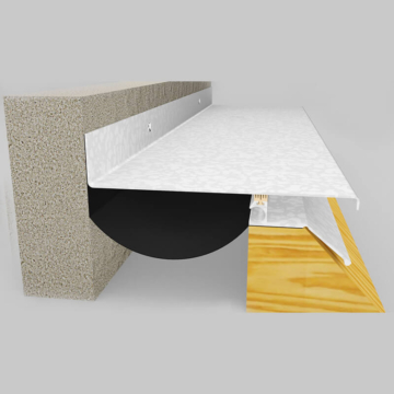 Wabo®RoofCover metal bellows roof to wall expansion joint cover plate system by Sika Emseal