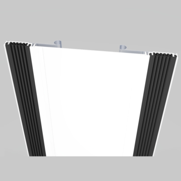 Wabo®SeisMaxPlus NBW interior wall and ceiling seismic recessed flush expansion joint cover plate system with wall panel removed by Sika Emseal