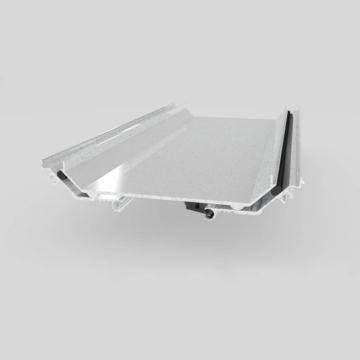Wabo®SeismicPan (SPJ) seismic floor pan expansion joint cover prior to flooring infill by Sika Emseal