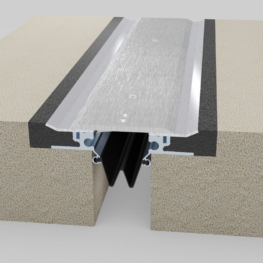 Wabo®SeismicSpan APX exterior seismic recess mounted parking garage expansion joint cover for flush installation and heavy loading by Sika Emseal
