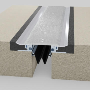 Wabo®SeismicSpan APX exterior seismic recess mounted parking garage expansion joint cover for flush installation and heavy loading by Sika Emseal