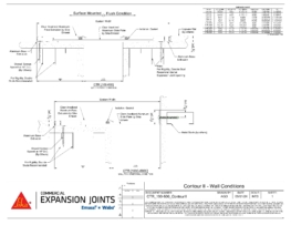 Wabo Contour II CTR interior wall and ceiling expansion joint cover plate wall-to-wall and corner CAD Details by Sika Emseal