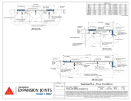 Wabo SeisMaxPlus NBS interior floor seismic expansion joint cover plate system floor-to-floor and floor-to-wall CAD Details by Sika Emseal