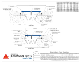 Wabo SeismicSpan (APX) exterior seismic parking garage expansion joint cover deck-to-deck and deck-to-wall CAD Detail by Sika Emseal