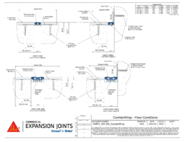 Wabo CorridorWrap Floor (CWFC) interior floor expansion joint cover plate CAD Detail by Sika Emseal